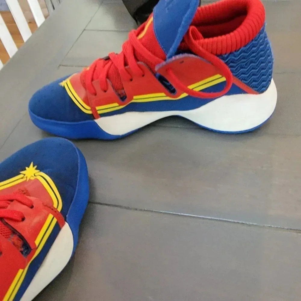 Adidas Blue & Red Youth Boys Pro Vision Captain Marvel Comfort Shoes Siz…